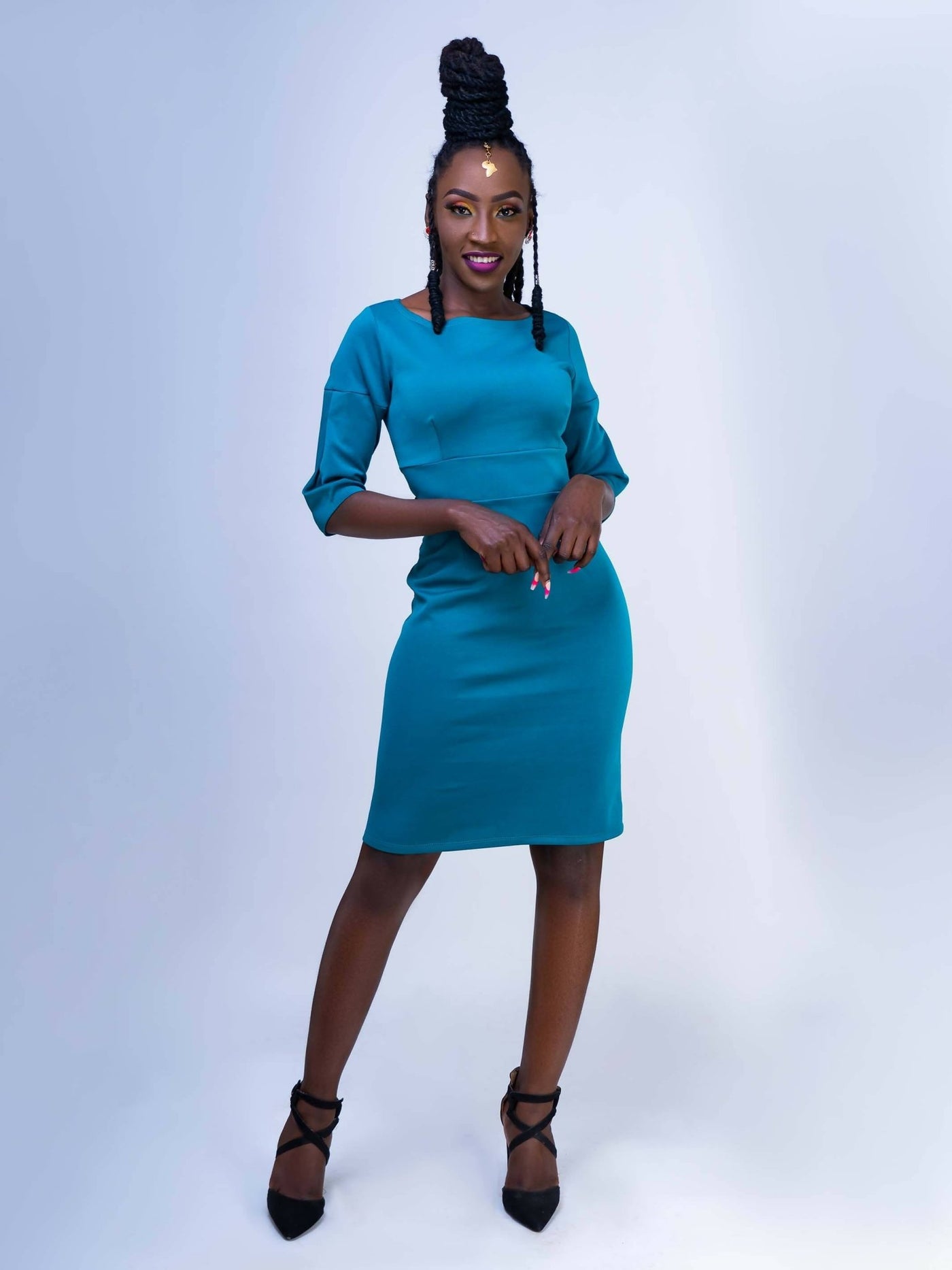 Elsie Glamour Cora Official Dress - Cyan - Shop Zetu Kenya
