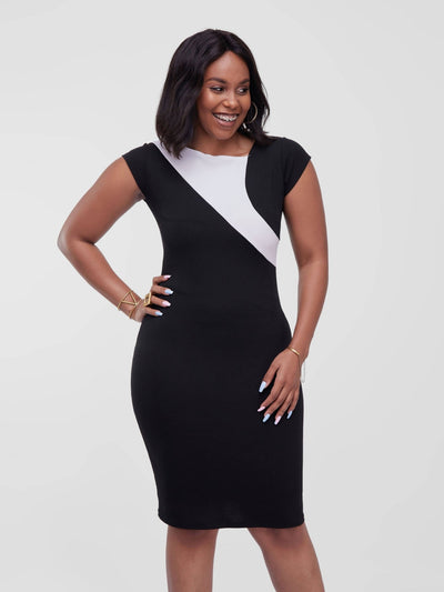 Elsie Glamour Mamoura Official Dress - Black / White - Shop Zetu Kenya