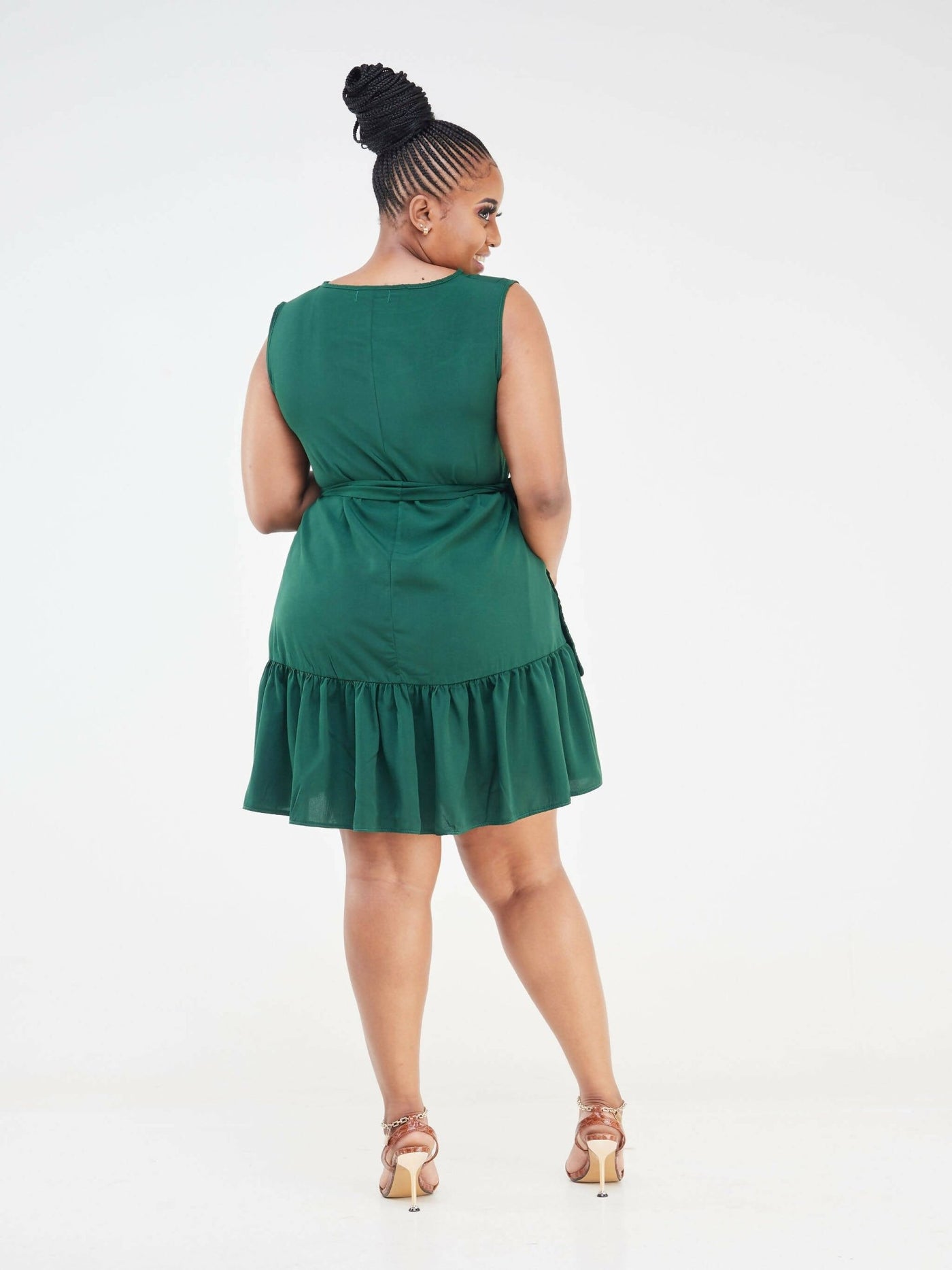 Phyls Collections Leila Sleeveless Shift Knee Length Dress - Green - Shopzetu