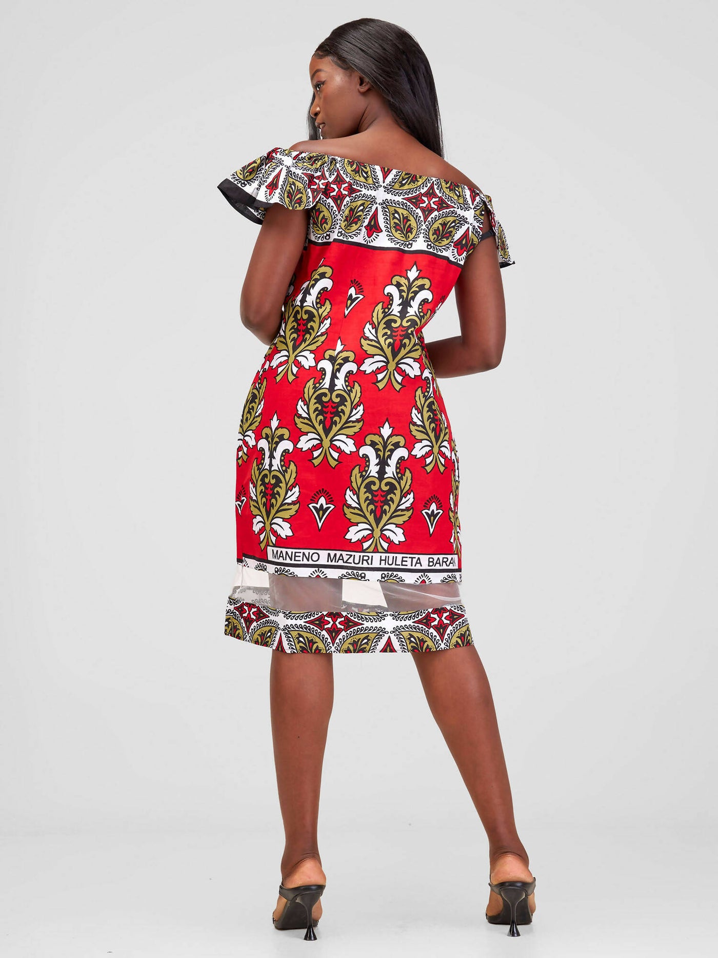 Karay Design Studio Leso Off-Shoulder Dress - Red - Shopzetu