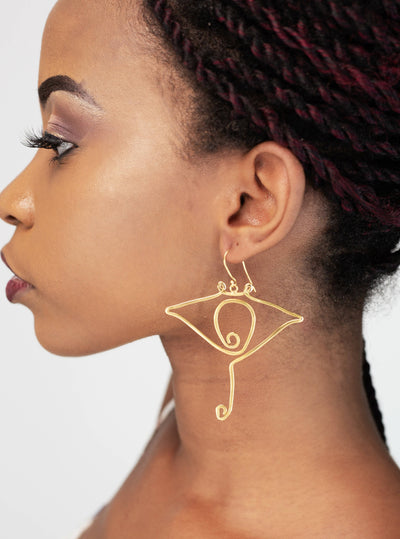 Mwaree Handcrafted Stingray Earrings - Gold Plated