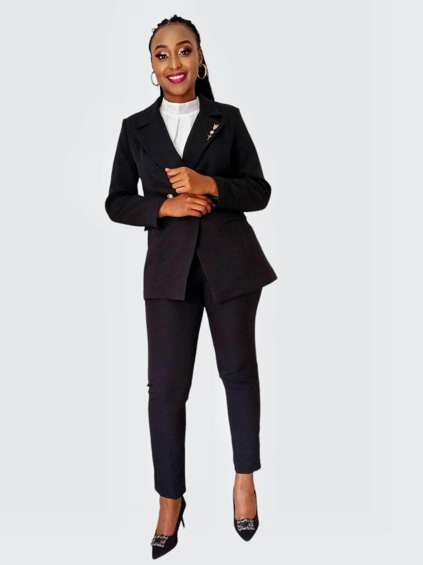 The Fashion Frenzy Pant Suit - Black - Shopzetu