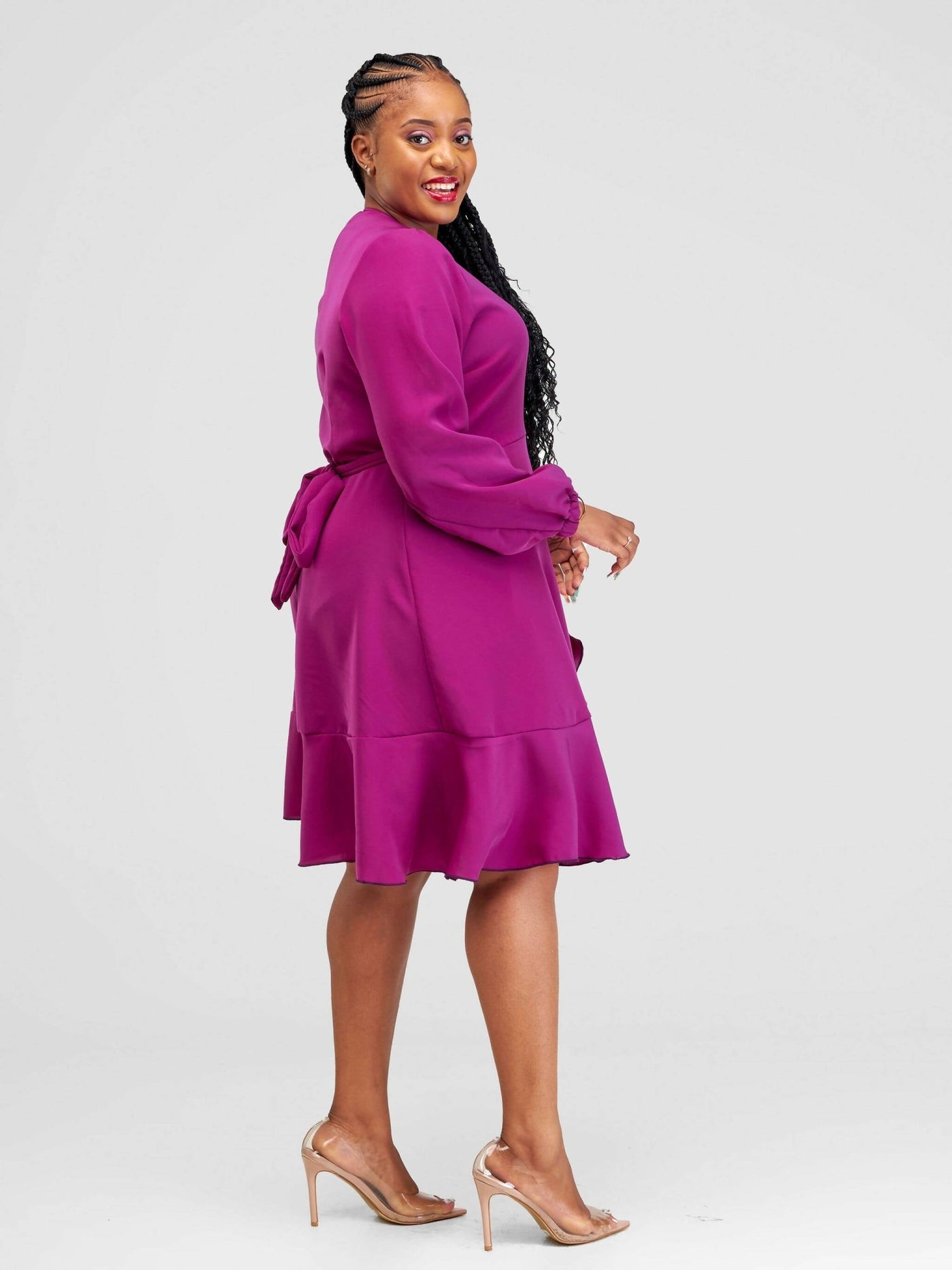 Lizola Sierra Wrap Dress - Purple - Shopzetu