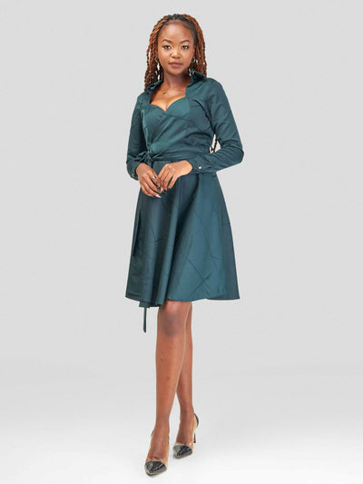 Herrinda Designs Wrap Dress - DarkGreen - Shopzetu