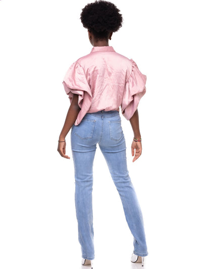 ForKeeps Distressed StraightLeg Jeans - Light Blue - Shopzetu