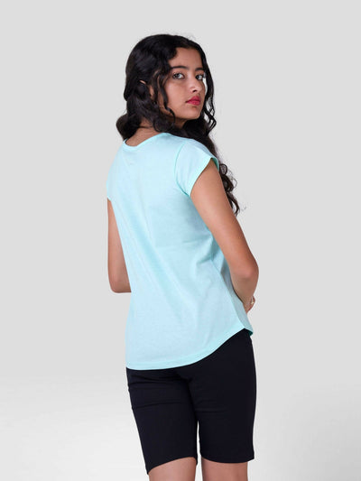Inken Solid Short Sleeve Shirt-tail T-shirt- Deep Aqua - Shopzetu
