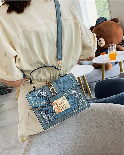 Slaks World Fashion Fashion Style Messenger Handbag - Blue - Shopzetu