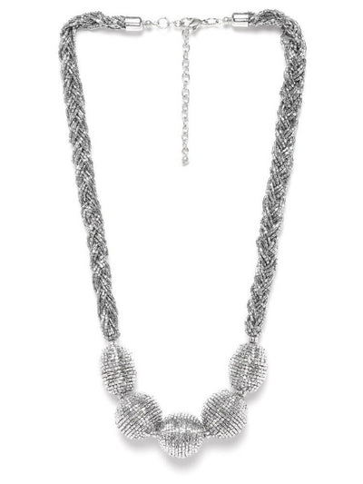 Slaks World Fashion Rustic Necklace - Silver - Shopzetu