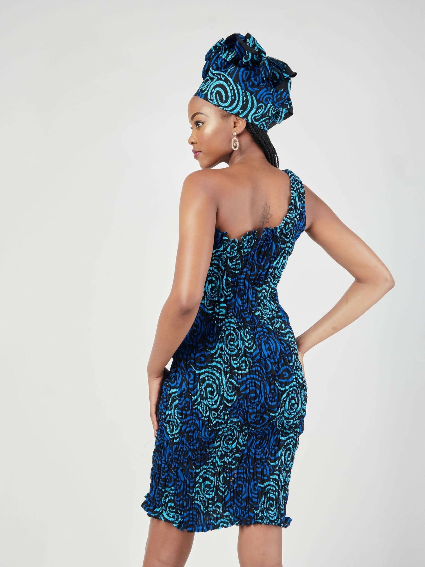 Zola Bantu Dress Short - Blue - Shopzetu