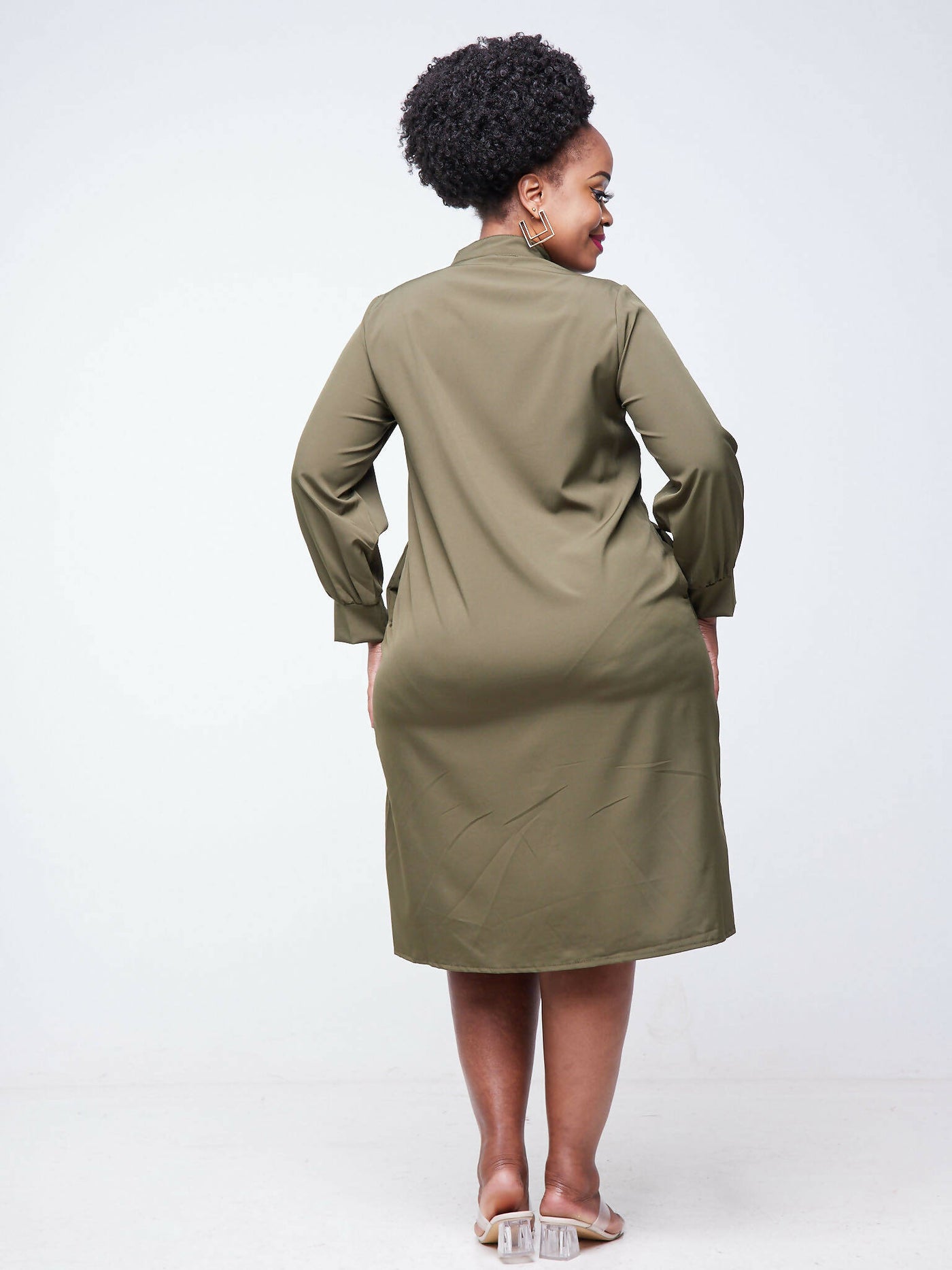 Dd Holdings Aziza Fashion Shirt Dress - Green - Shopzetu