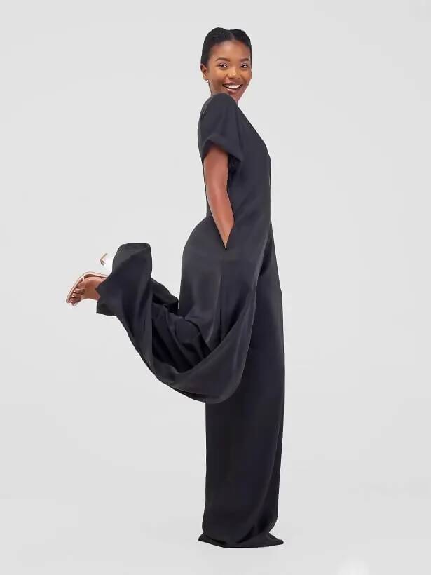 African Yuva Cham Jumpsuit - Black - Shopzetu