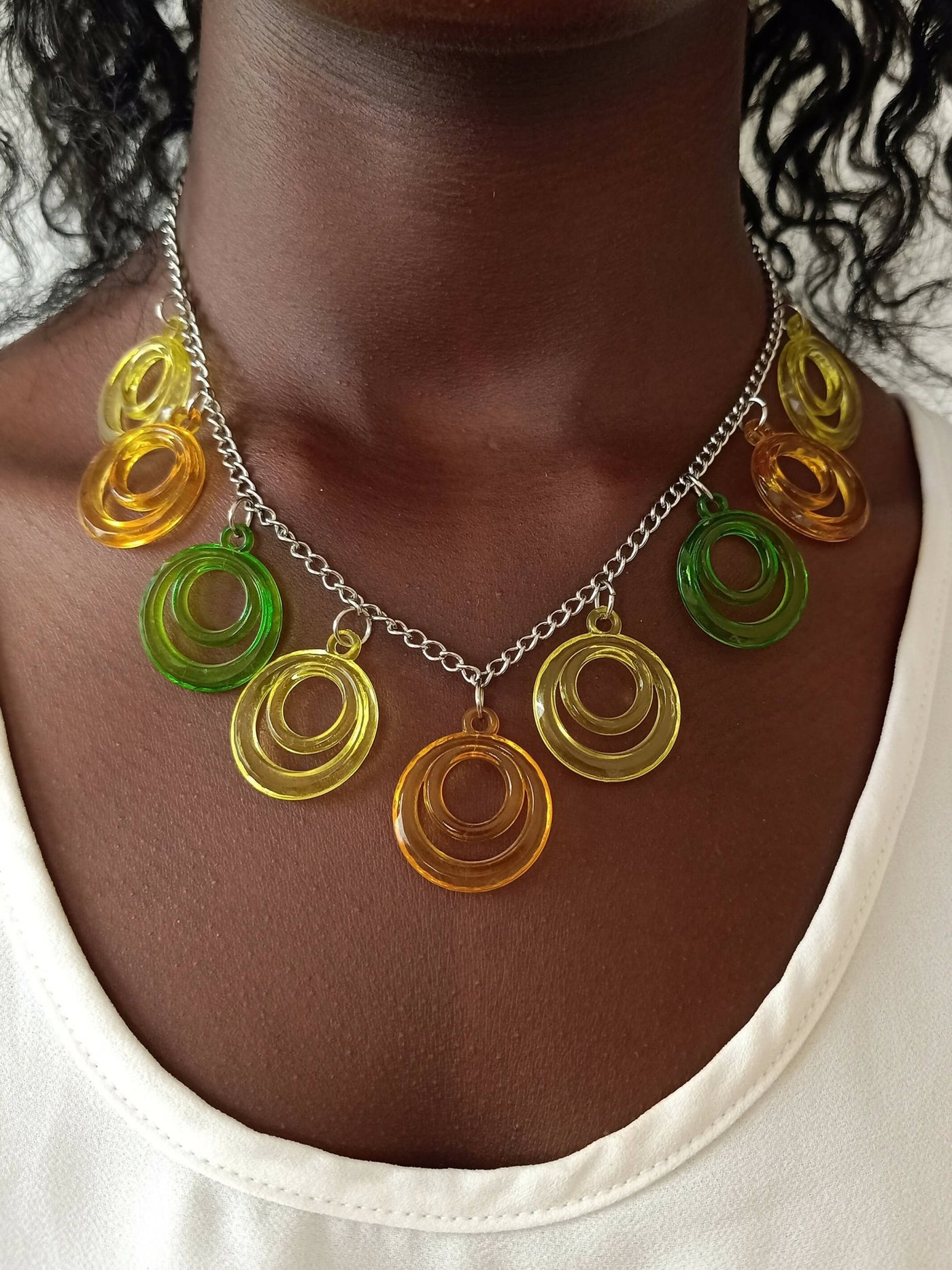 Xara Gems Double O Necklace - Multicolored - Shopzetu