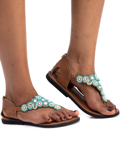 Azu Circle Zip Sandals - Print 2 - Shopzetu