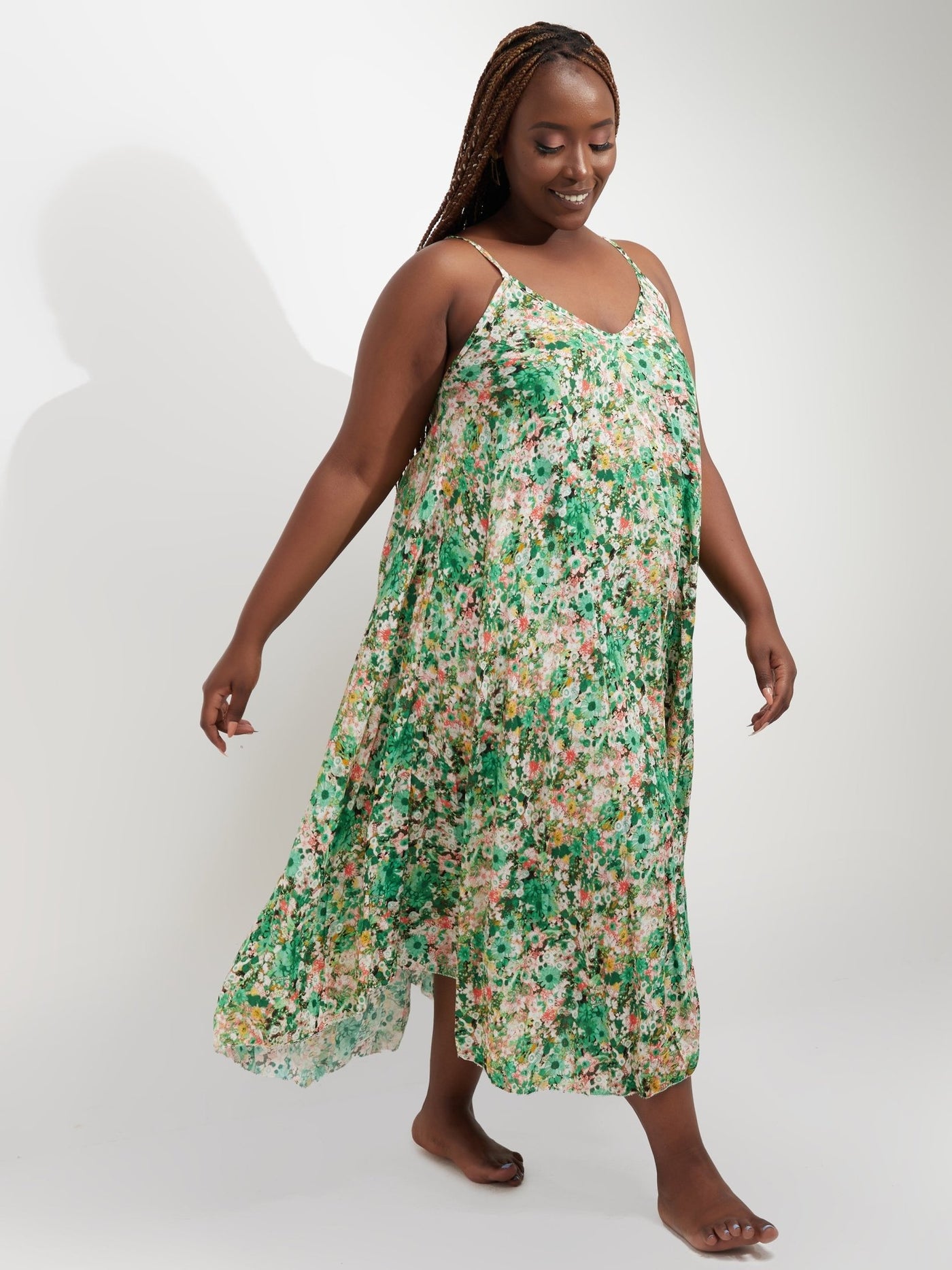 Have To Have A-Shape Dress - Green Print - Shop Zetu Kenya
