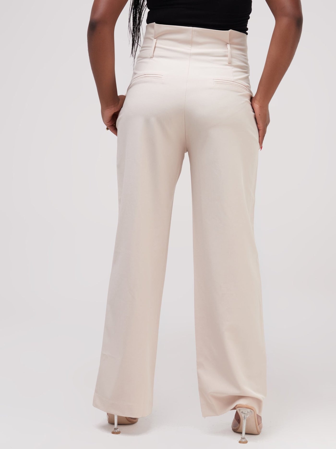 Hekaya Wide Leg Pants - Buttermilk - Shop Zetu Kenya