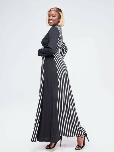 Home Of Colors Ua Stripped Maxi Dress - Black - Shop Zetu Kenya