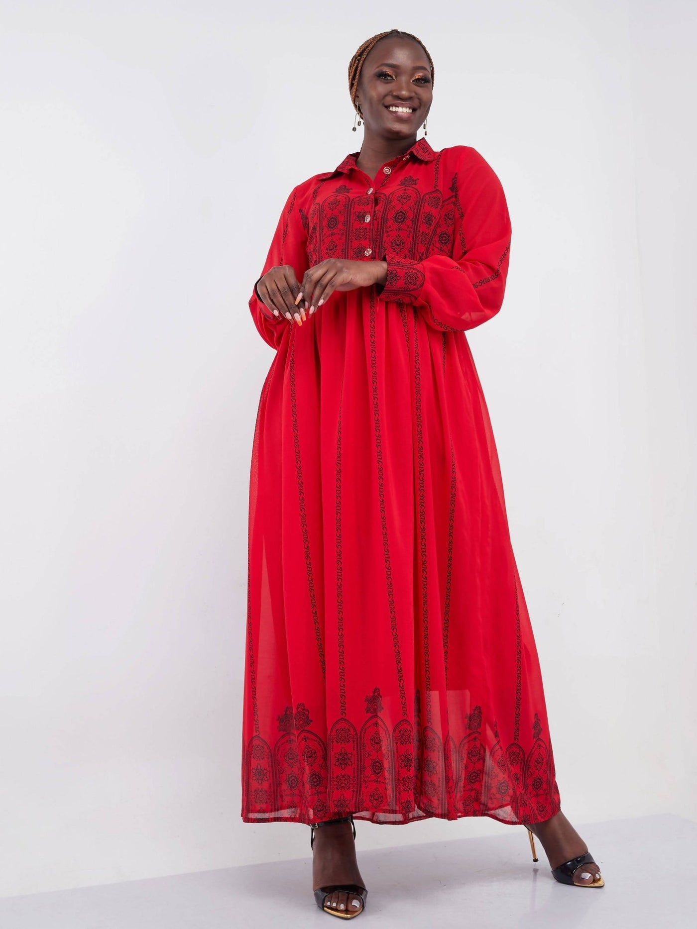 House Of Roses Sally Maxi Dress - Red - Shop Zetu Kenya