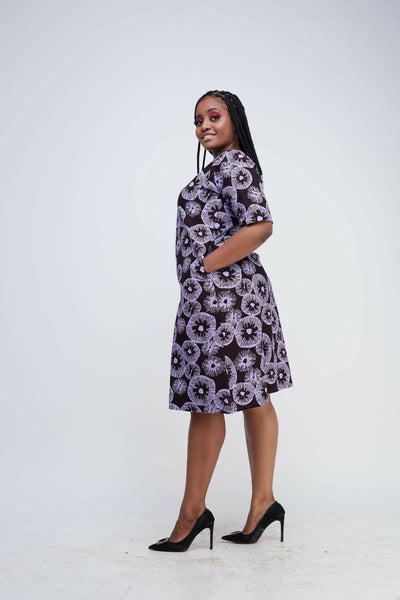 Dewuor Paloma Shift Dress - Purple - Shopzetu