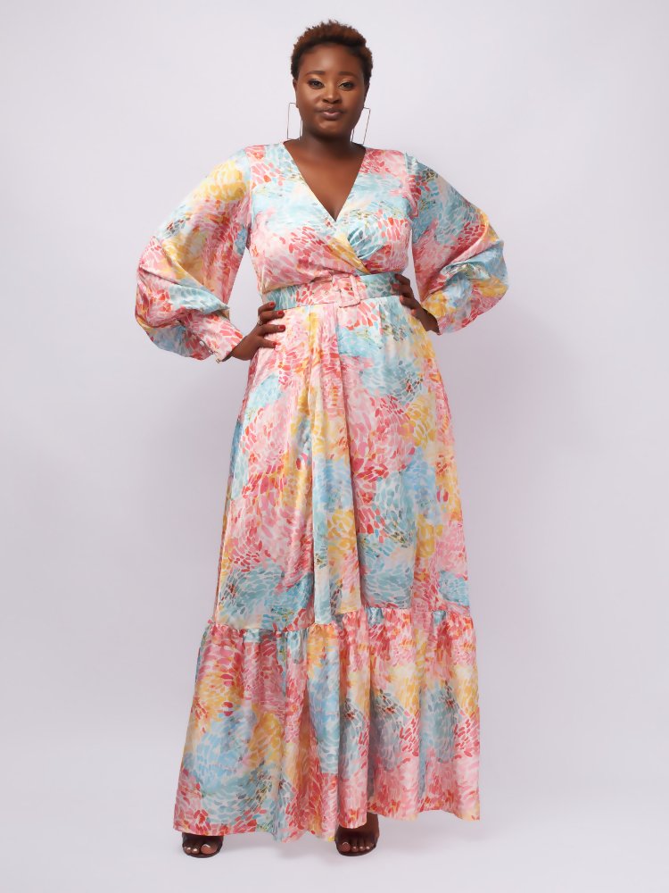 Tuli Tamar Maxi Dress - Multicoloured Print - Shopzetu