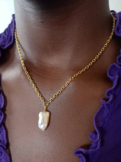 Xara Gems Dakara Baroque Pearl Necklace - Cream - Shopzetu