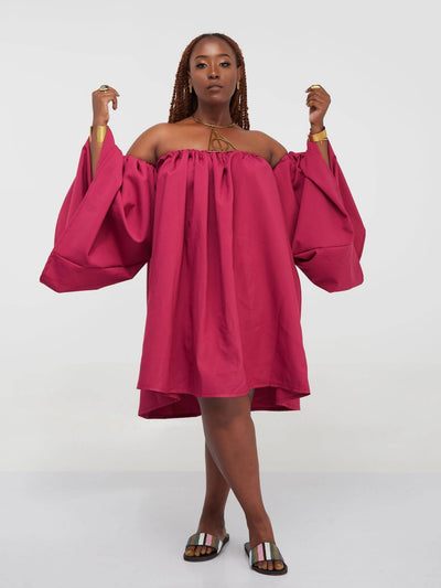 Izulu Bloom Dress - Light Maroon - Shop Zetu Kenya
