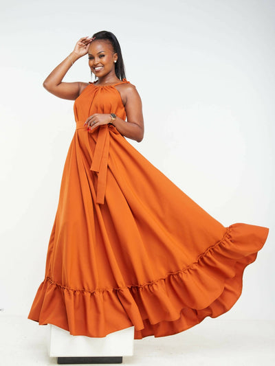 Izulu Lugard Dress - Burnt Orange - Shop Zetu Kenya