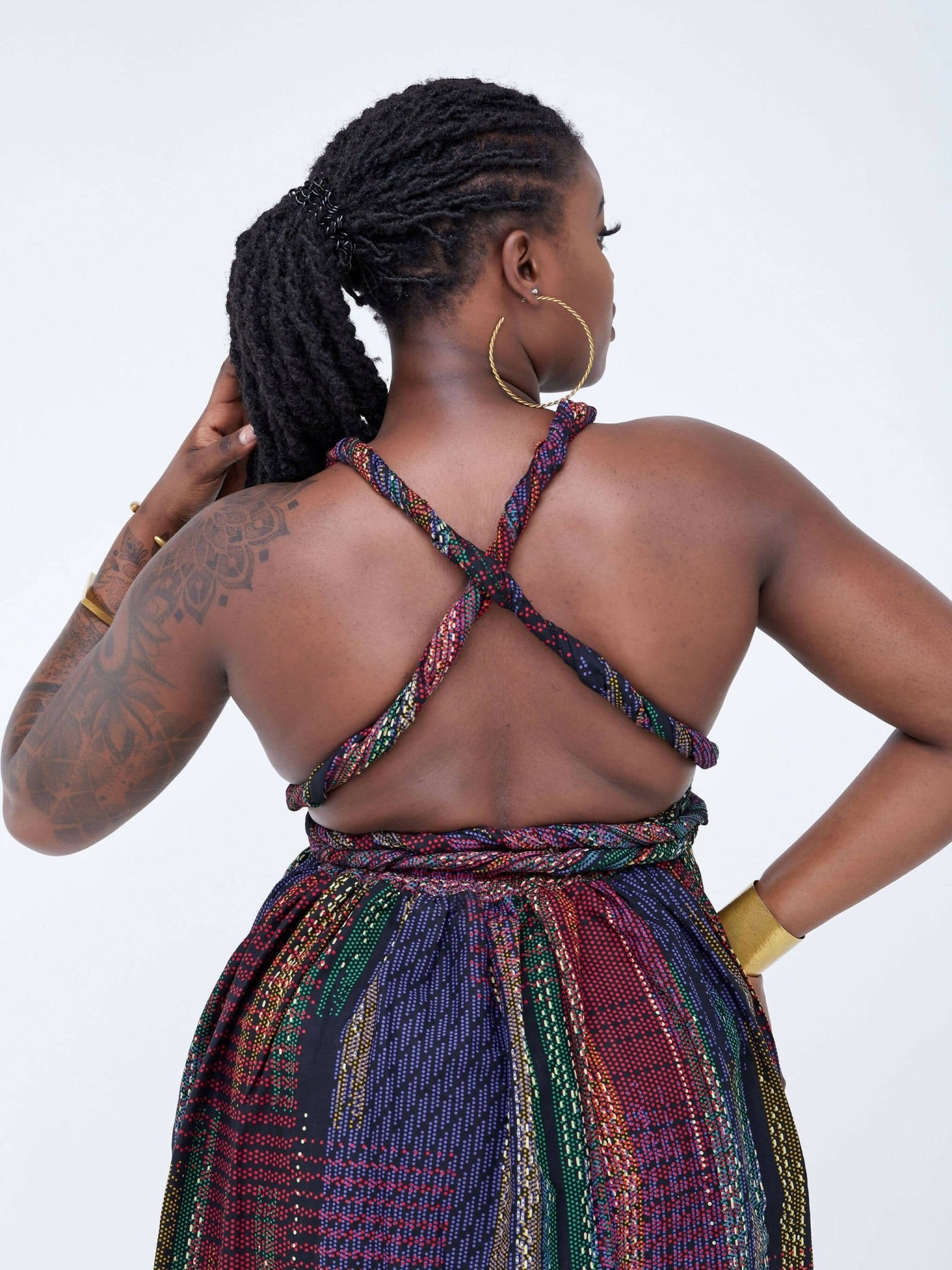 Izulu Manda Infinity Dress - Maroon / Black African Print - Shop Zetu Kenya