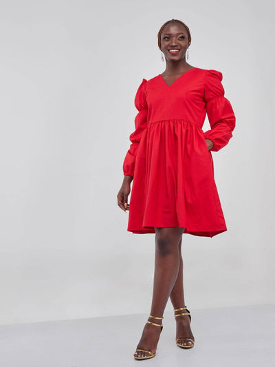 Izulu Mzinga Dress - Red - Shop Zetu Kenya