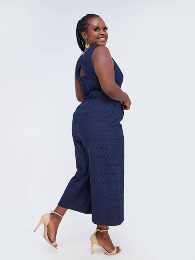 Jaidden Trendy Culotte Jumpsuit - Blue - Shop Zetu Kenya