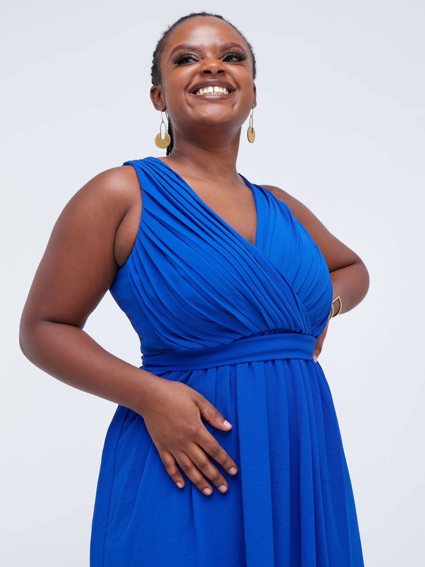 Jaidden Trendy V Neck Maxi Dress - Blue - Shop Zetu Kenya