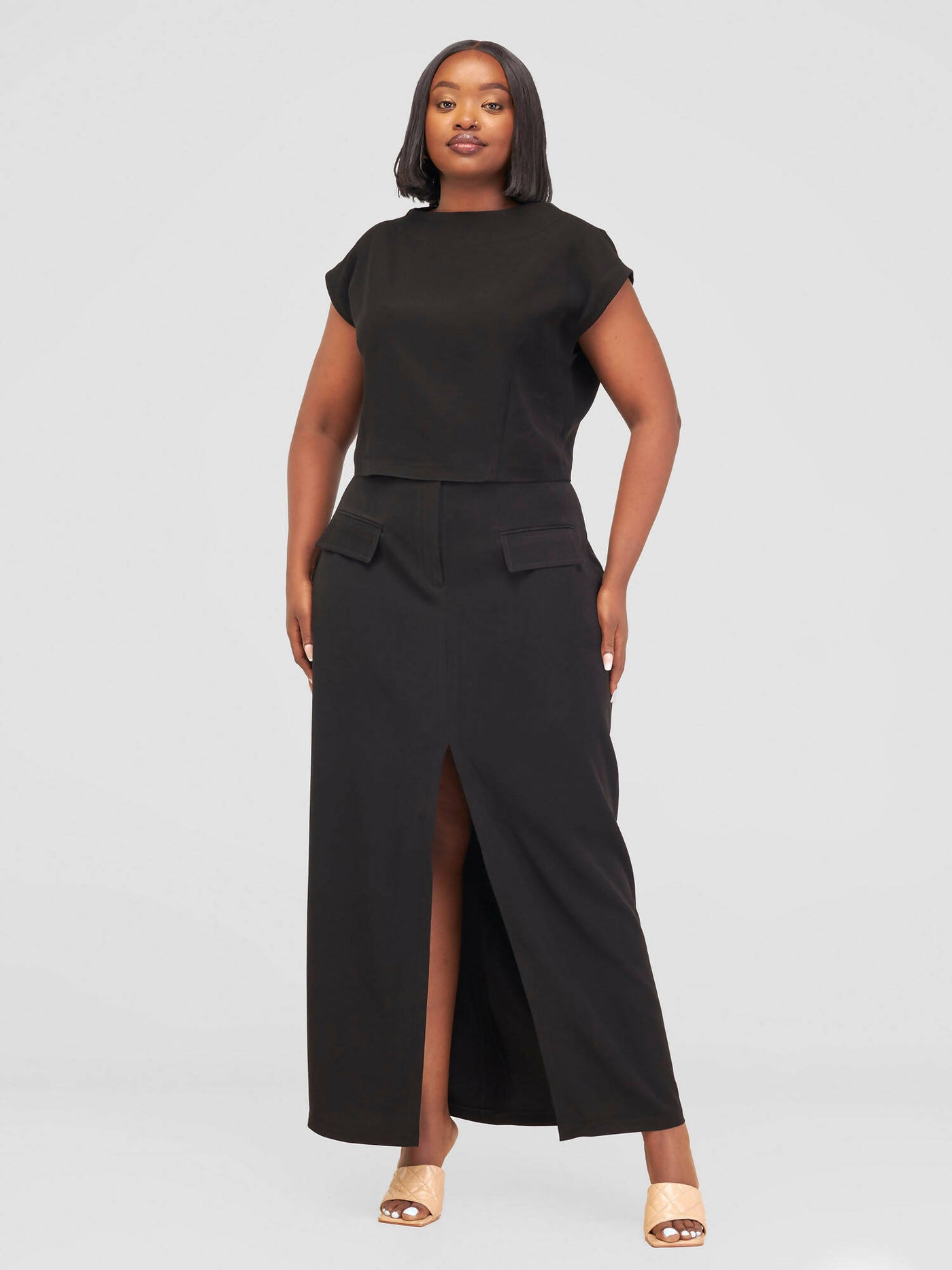Izulu Wanjira Skirt Set - Black - Shopzetu