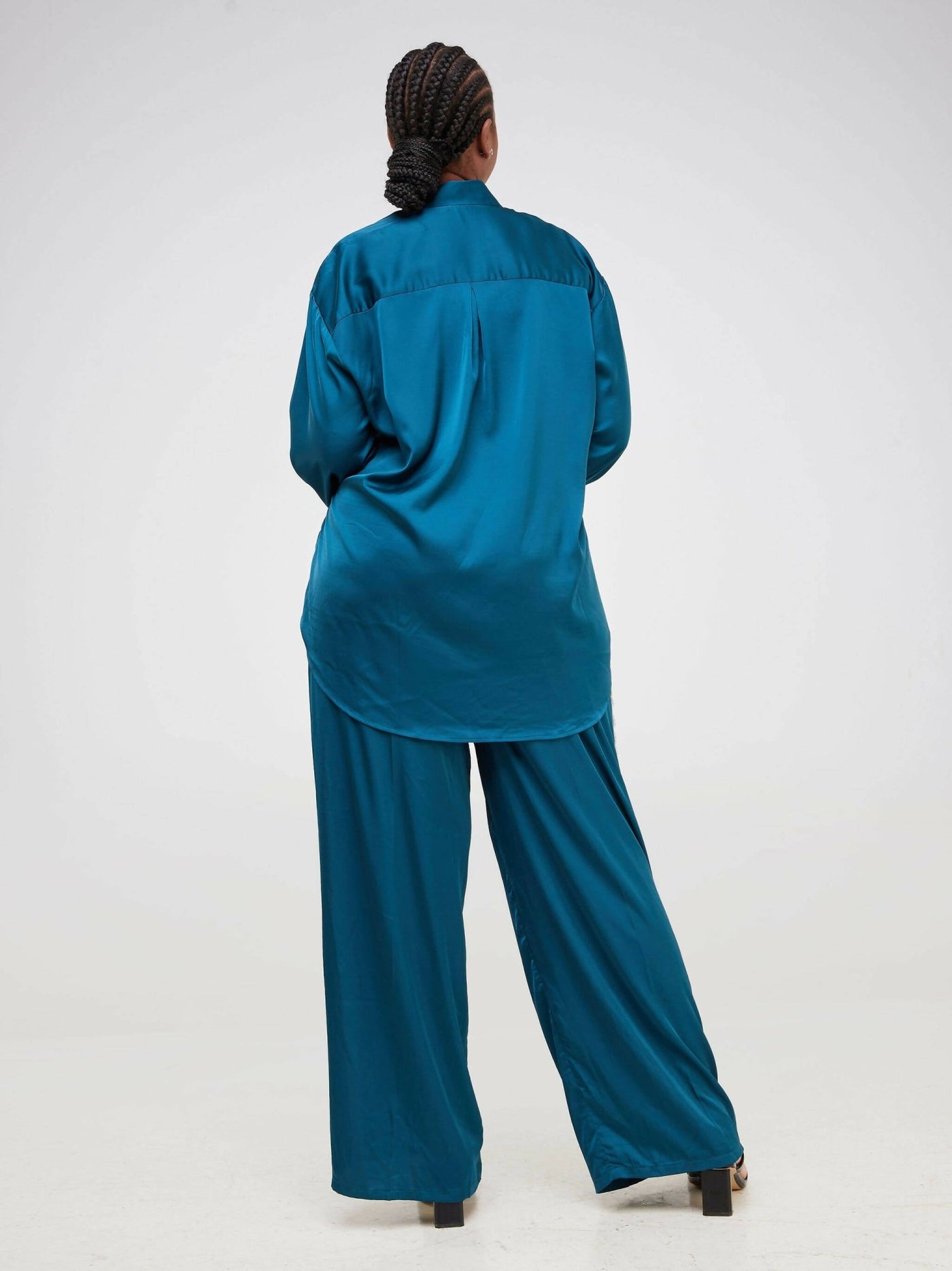 Fauza Design Karembo Silk Pant Sets - Teal - Shopzetu