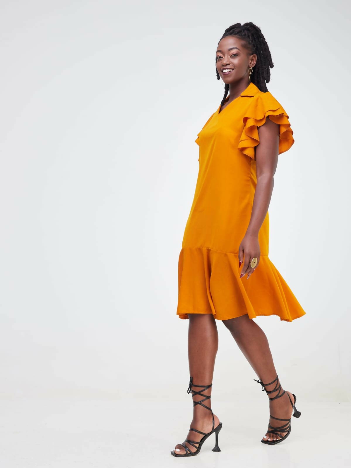 Phyls Collections Naisoi Knee Length Shift Dress - Bright Yellow - Shopzetu