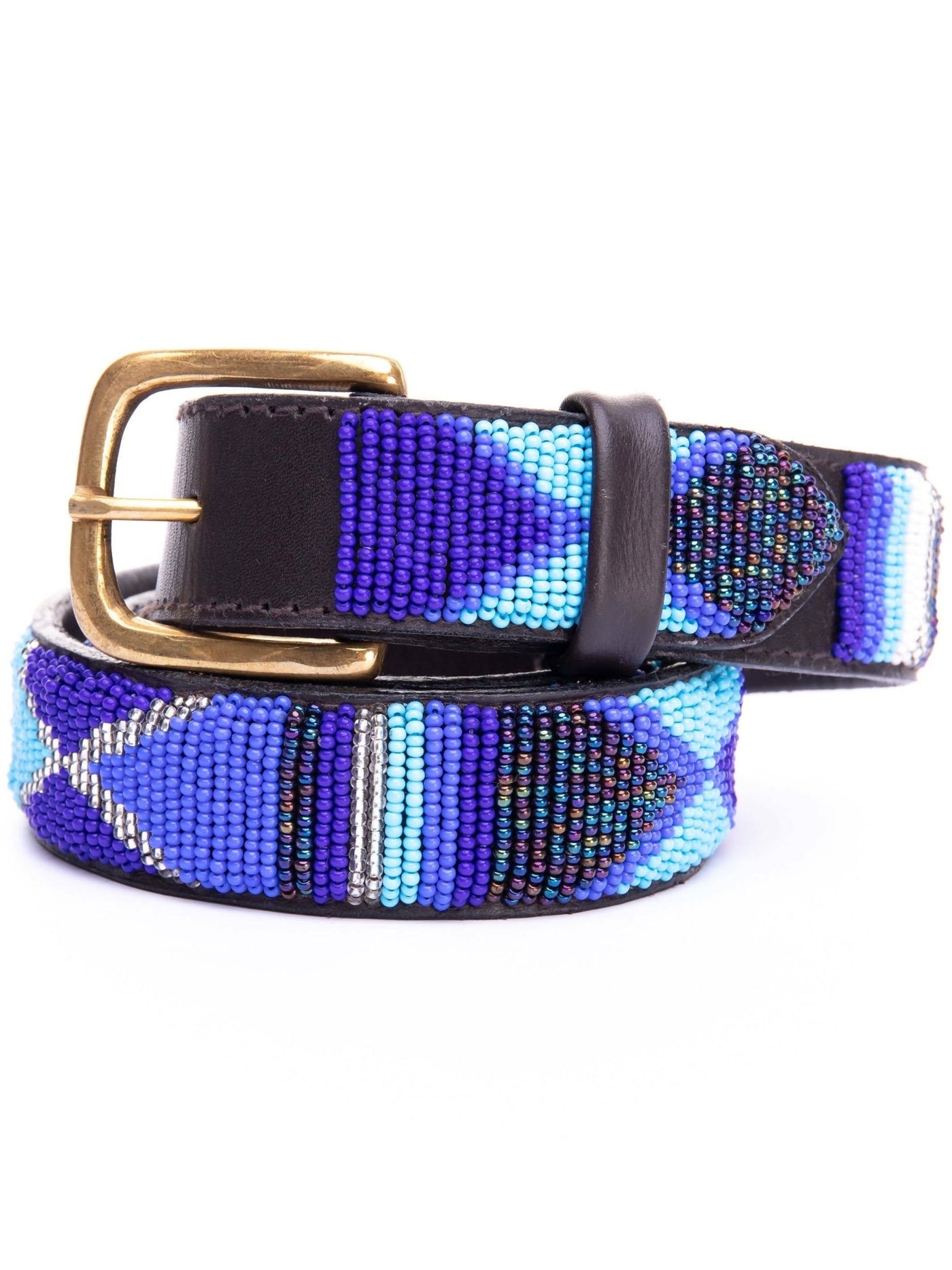 Azu Casual 3 Cm Beaded Belts - Blue Print - Shopzetu