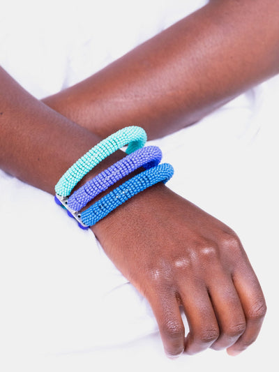 Kawira Tausi Bracelet - Blue - Shop Zetu Kenya