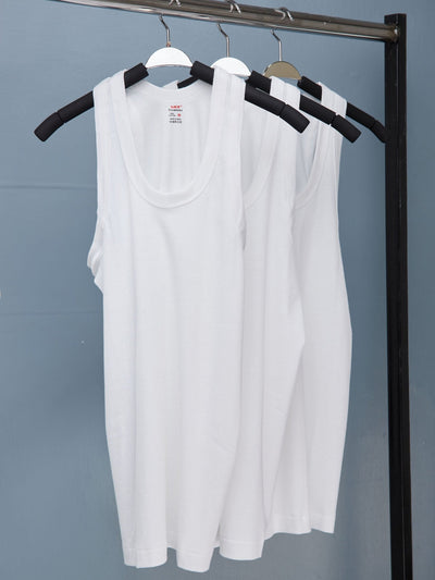 King's Collection Men's Vest (Pack of 3) - White - Shop Zetu Kenya
