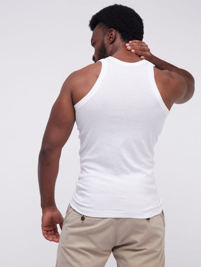 King's Collection Men's Vest (Pack of 3) - White - Shop Zetu Kenya