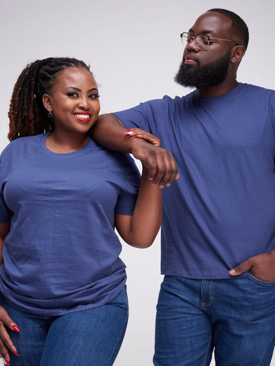 King's Collection Unisex Round Neck T-shirt - Indigo Purple - Shop Zetu Kenya