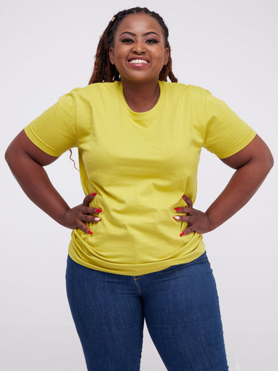 King's Collection Unisex Round Neck T-shirt - Lemon Yellow - Shop Zetu Kenya