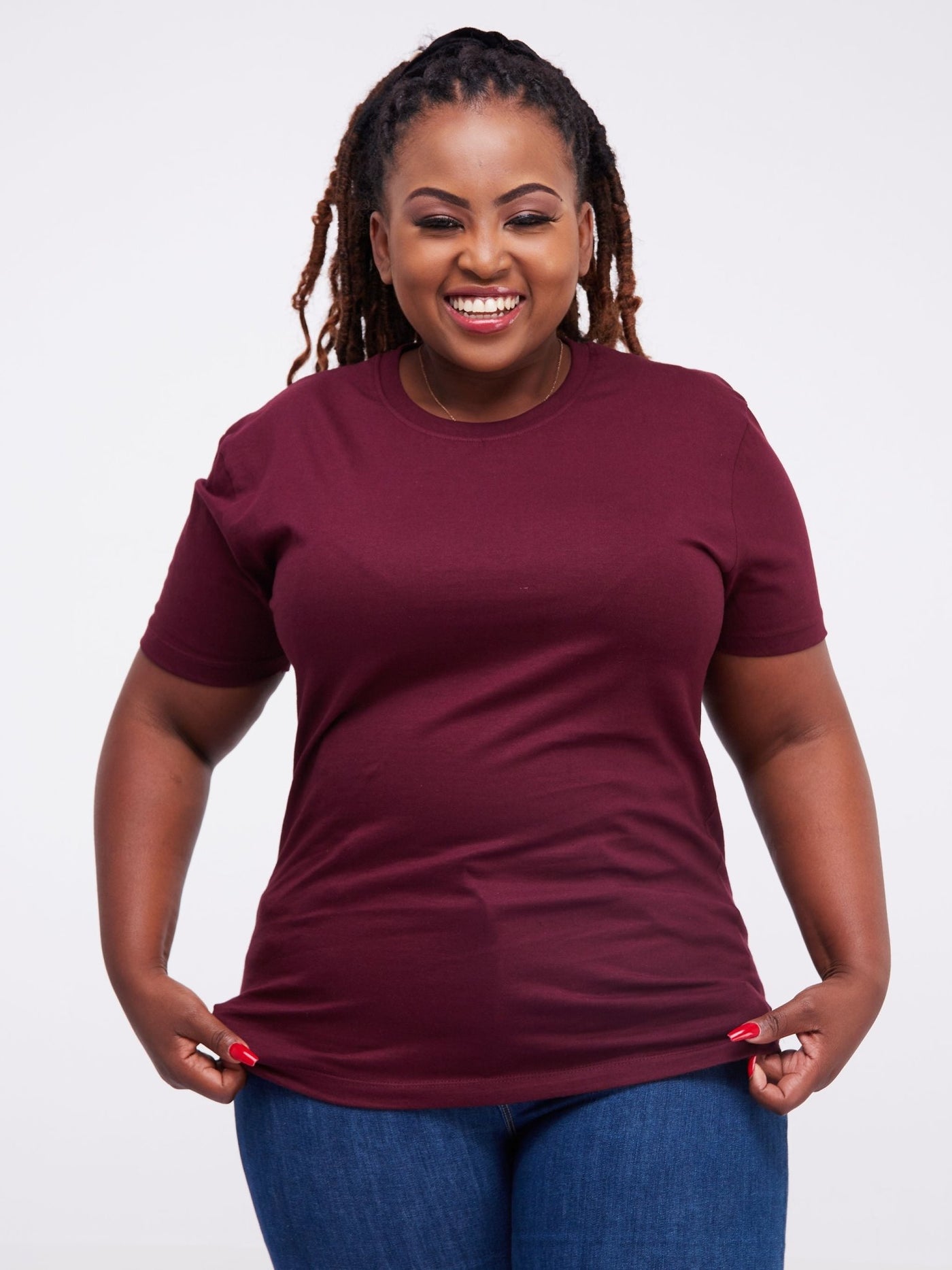 King's Collection Unisex Round Neck T-shirt - Maroon - Shop Zetu Kenya