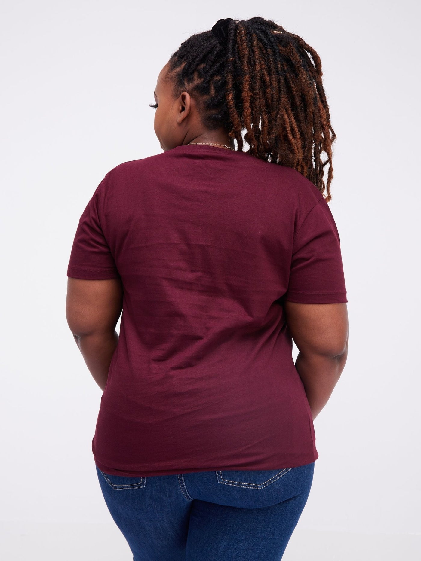 King's Collection Unisex Round Neck T-shirt - Maroon - Shop Zetu Kenya