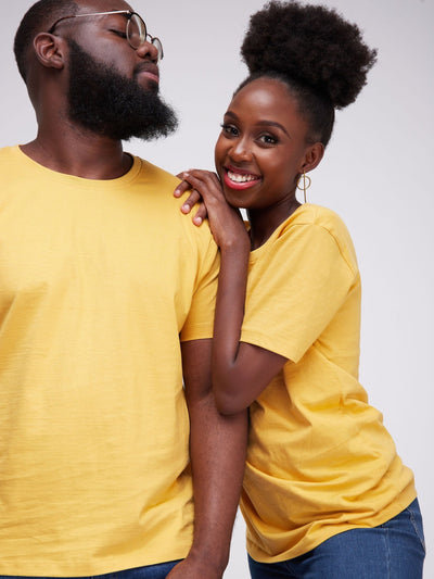 King's Collection Unisex Round Neck T-shirt - Mustard Yellow - Shop Zetu Kenya