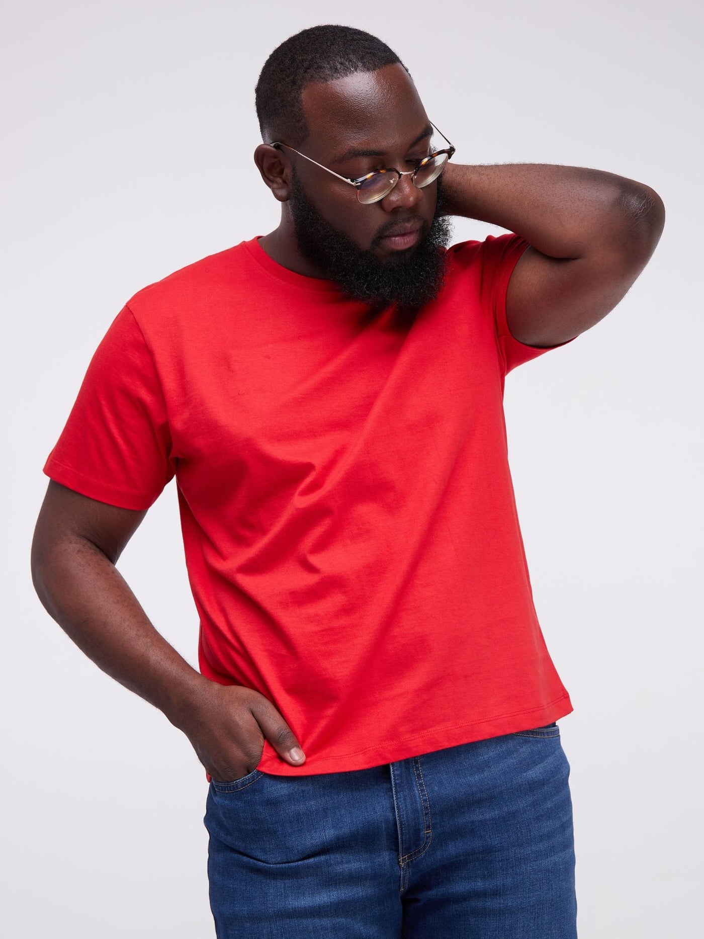 King's Collection Unisex Round Neck T-shirt - Red - Shop Zetu Kenya