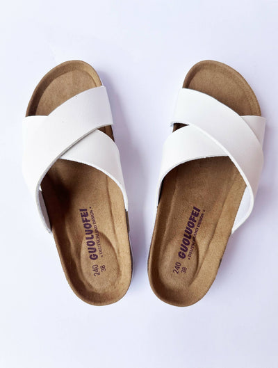 Foot Tadaah Comfortable & Quality Cork Sandals - Off White - Shopzetu