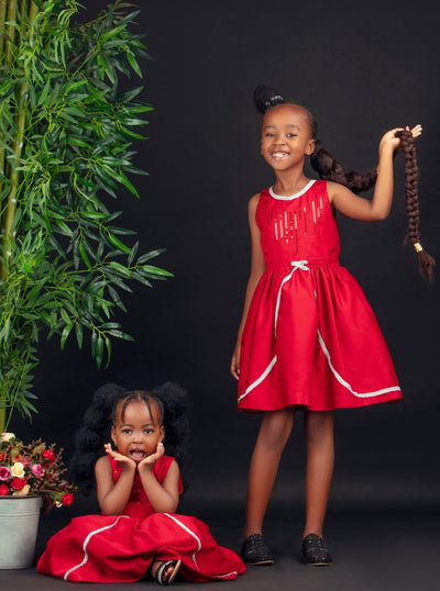 KnK Children's Boutique Red Sparkle Dress - Red - Shop Zetu Kenya