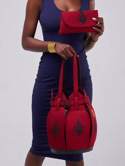 Kuldra Pineapple Spike Handbag - Maroon - Shop Zetu Kenya