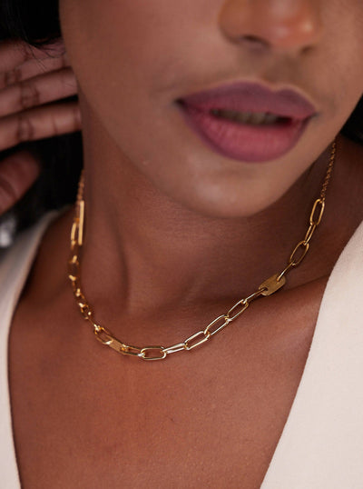 Soko Delicate Ellipse Collar - Gold - Shopzetu