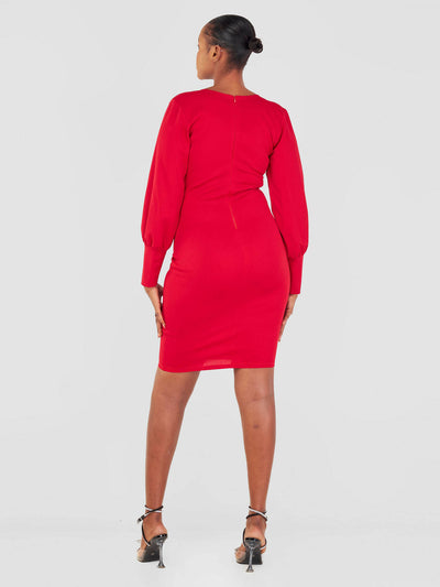 Salok Havilah Pini Dress - Red - Shopzetu