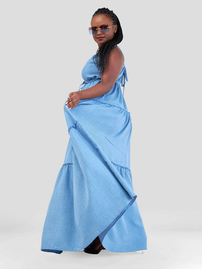 Elsie Glamour Riley Maxi Dress - Sky Blue - Shopzetu