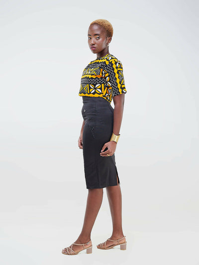 Da'joy Fashions Athena Pencil Skirt - Black - Shopzetu